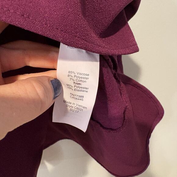 J.Crew Womens Small Purple Tank Blouse Ruffle Bottom Career‎ Stretchy Casual - Picture 6 of 7